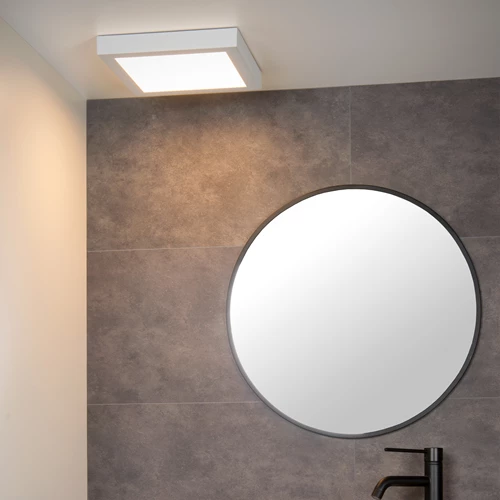 Lucide BRICE-LED - Plafonnier Salle de bains - LED Dim. - 1x30W 3000K - IP44 - Blanc - ambiance 1